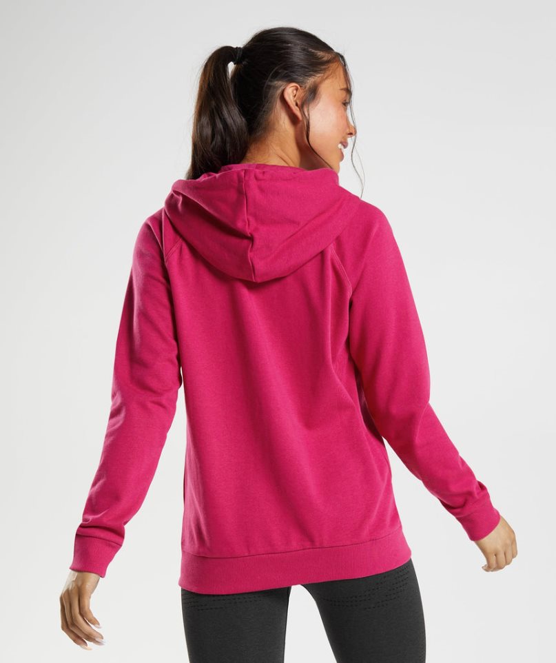 Bluzy Z Kapturem Gymshark Treningowe Zip Damskie Fuksja | PL 463JGI